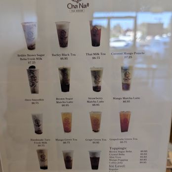Cha Na Tea House - Menu 1/14/26 - Bubble Tea Near Me - Napa, California Cha Na Tea House - Menu 1/14/26 - Bubble Tea Near Me - Napa, California