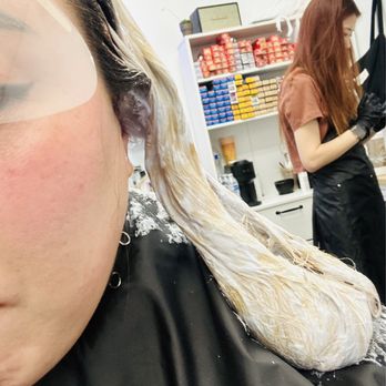 Hair by Lena - During- there's my beautiful stylist in the back! - Hair Stylists Near Me - Fullerton, California Hair by Lena - During- there's my beautiful stylist in the back! - Hair Stylists Near Me - Fullerton, California