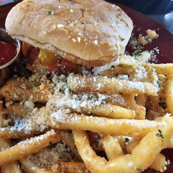 Brick & Bourbon - The chicken caprese sandwich - super delicious! - New American Near Me - Maple Grove, Minnesota