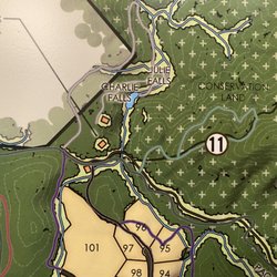 Charlie Falls - Chinquapin - We parked in the cul-de-sac between lots 96/97 & followed the map as best we could. It was by the grace of the sales office we were allowed.