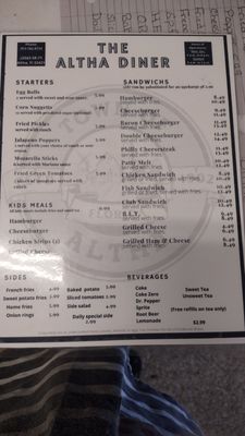 Menu photo 2 Altha Diner Altha, FL