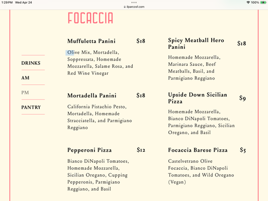 Menu photo 6 Il Parco San Francisco, CA Menu photo 6 Il Parco San Francisco, CA