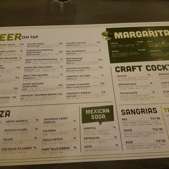Social Cantina - Menu - Drink Side - Tacos Near Me - Bloomington, Indiana
