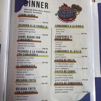El Gran Sabor - Menu - Salvadoran Near Me - Columbia, Maryland