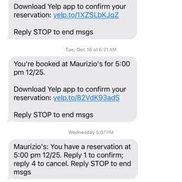 Text confirmation yet they were closed
