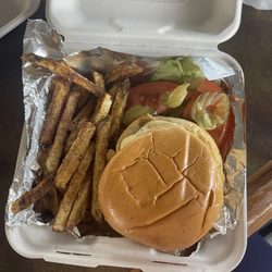Gogo-May's Sundae Scoop - AMAZING double burger and seasoned fries with LTOP!