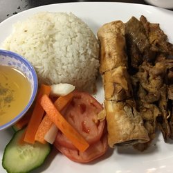 Pho Real - Rice grilled pork and spring roll