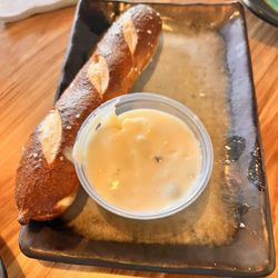 41 Grill & Draft House - Pretzel sticks with cheese sauce.  You get 3 sticks.   Just forgot to take a pick before we dig in.