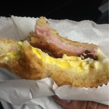 J C Donuts - Bacon , ham , egg , and cheese croissant couldn't stop eating before the pic - Donuts Near Me - Aliso Viejo, California J C Donuts - Bacon , ham , egg , and cheese croissant couldn't stop eating before the pic - Donuts Near Me - Aliso Viejo, California