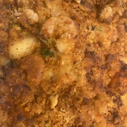 Baked, seafood stuffed, Cod