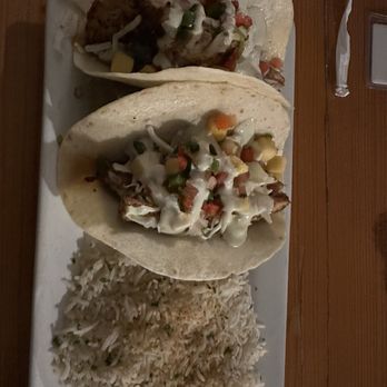 SkyBar at Edge Seafood - Mahi tacos with coconut rice - Seafood Near Me - Destin, Florida