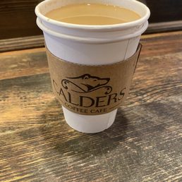 Carmel Americano with heavy cream. Carmel Americano with heavy cream.