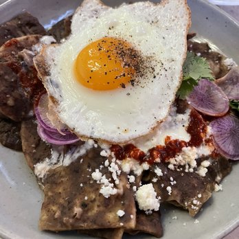 Manuela - Chilaquiles...amazing(if you like black beans) - New American Near Me - Los Angeles, California Manuela - Chilaquiles...amazing(if you like black beans) - New American Near Me - Los Angeles, California