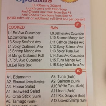 Avana Sushi - Lunch Specials (3/10/2014) - Japanese Near Me - Boston, Massachusetts Avana Sushi - Lunch Specials (3/10/2014) - Japanese Near Me - Boston, Massachusetts