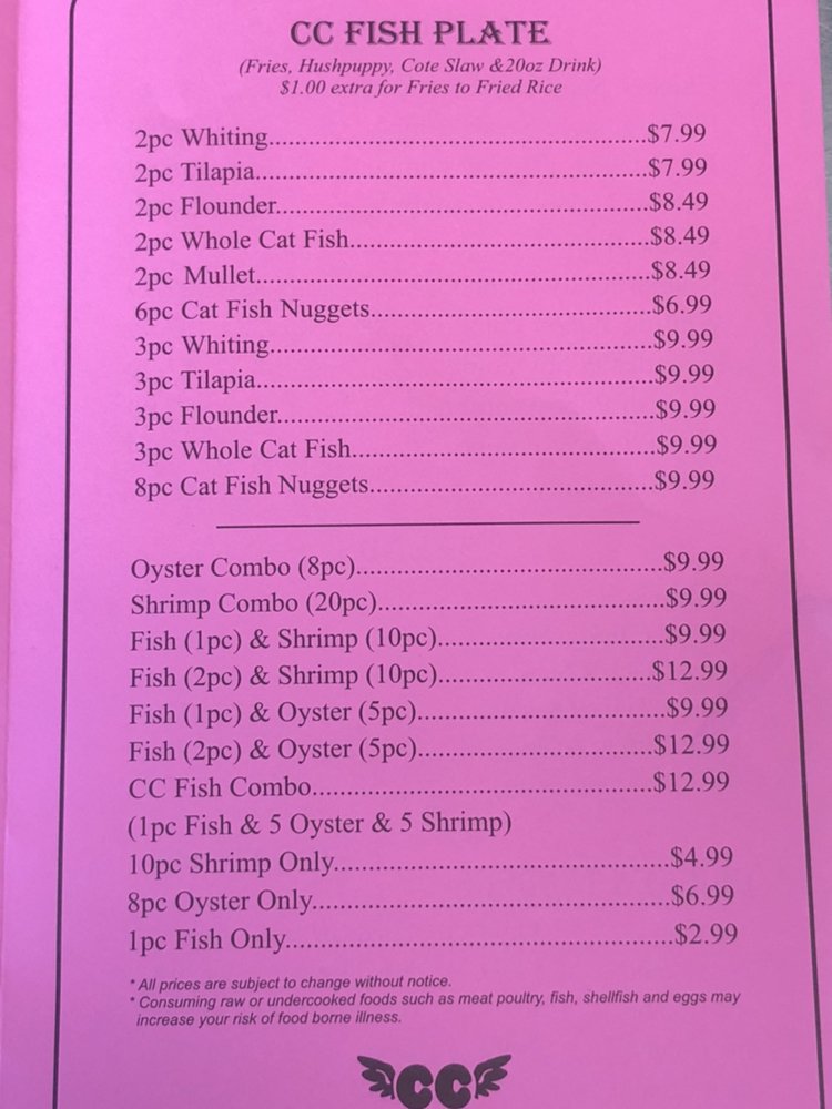 C C WINGS AND FISH Updated July 2024 3011 Houston Ave, Macon