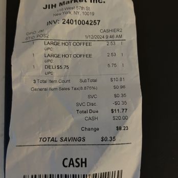 JIH Market Aquarius - The check... - Coffee & Tea Near Me - New York, New York JIH Market Aquarius - The check... - Coffee & Tea Near Me - New York, New York