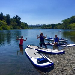 Russian River Paddle Boards - Taking a short break on the river's edge above Healdsburg.