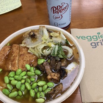 Veggie Grill by Next Level - Tonkatsu ramen with fried chickin - Vegan Near Me - Pasadena, California Veggie Grill by Next Level - Tonkatsu ramen with fried chickin - Vegan Near Me - Pasadena, California