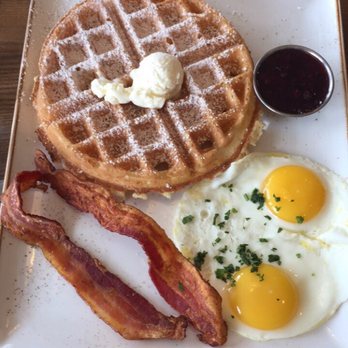 First Watch - Tri-fecta with extra crispy bacon and berry compote on the side - Breakfast & Brunch Near Me - San Antonio, Texas