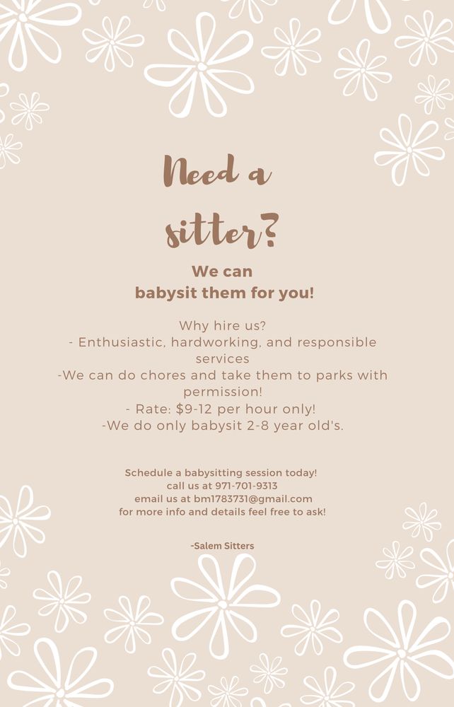 Salem Sitters - Babysitting Crew - childcare center in Salem, OR
