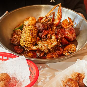 Seafood Party - a bowl of shrimp, corn, and potatoes - Seafood Near Me - Oklahoma City, Oklahoma Seafood Party - a bowl of shrimp, corn, and potatoes - Seafood Near Me - Oklahoma City, Oklahoma