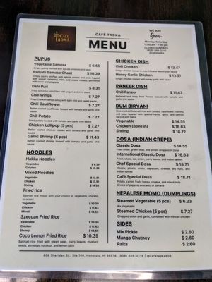 Menu photo 8 Cafe Tadka Honolulu, HI Menu photo 8 Cafe Tadka Honolulu, HI