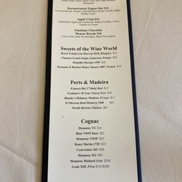 Dessert menu Dessert menu