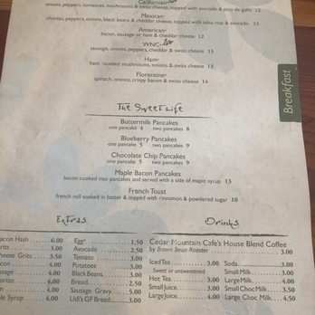 Cedar Mountain Cafe - Menu - Breakfast & Brunch Near Me - Cedar Mountain, North Carolina