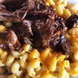Mac and Cheese with delicious BBQ pulled pork. Mac and Cheese with delicious BBQ pulled pork.