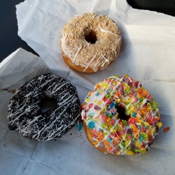 Marcella's Doughnuts and Bakery - Cinnamon Sugar, Cookies & Cream, & Fruity Pebbles donut - Donuts Near Me - Cincinnati, Ohio