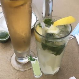 Long Island iced tea and classic mojito. Long Island iced tea and classic mojito.