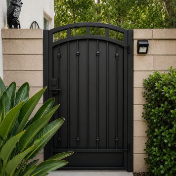 Cali-Fabworks - Cali-Fabworks built me this custom metal powder coated gate. Replacing a wooden stained gate that required way too much maintenance. - Fences & Gates Near Me - Anaheim, California