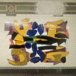 MTA - 116th Street Subway Station - 116th St Lexington Avenue Line Subway Station (6) - Robert Blackburn "In everything there is a season" series 2005, downtown platform