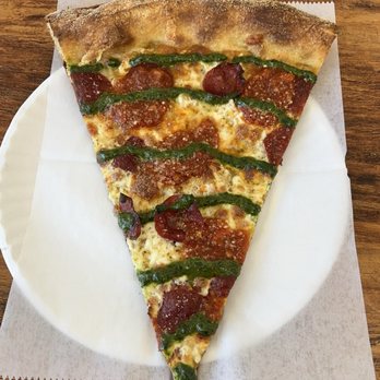 Pizza Loves Sauce - Spicy Pesto Pepperoni - Pizza Near Me - New York, New York Pizza Loves Sauce - Spicy Pesto Pepperoni - Pizza Near Me - New York, New York