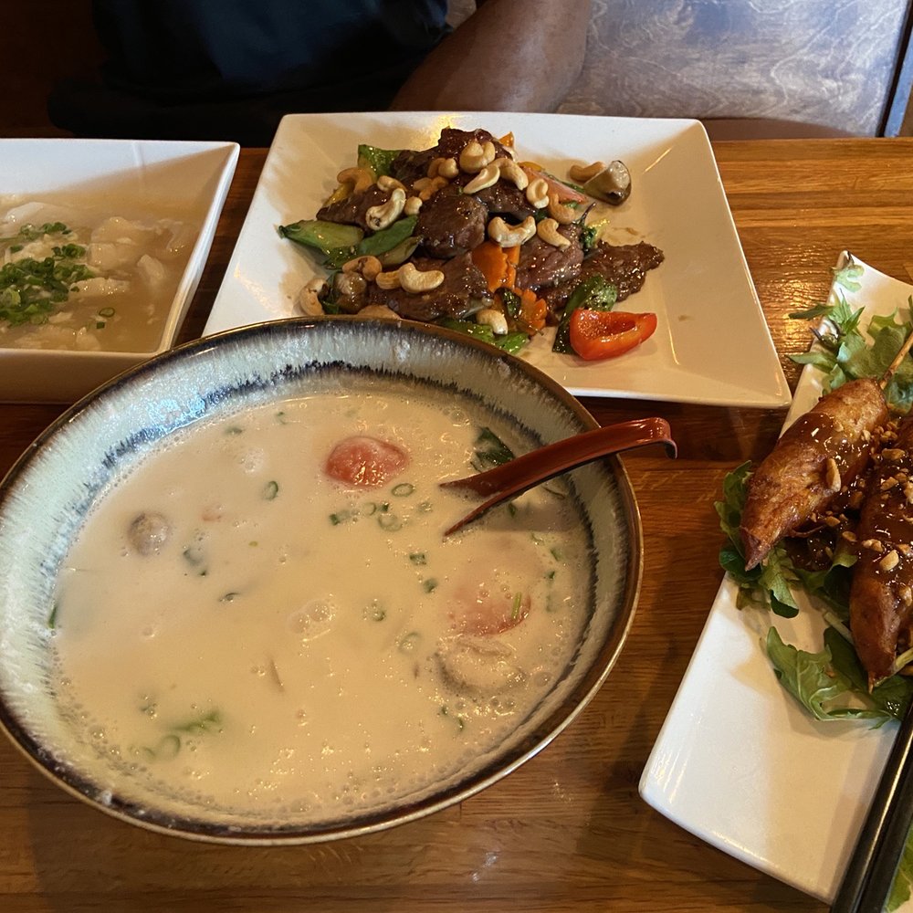 Rice Bistro - Thai Coconut Lemongrass Soup. Chicken Grilled Satay Chicken. Beef Basil Stir Fry(Spicy). Lobster Sauce - Chinese Near Me - Port Orange, Florida Rice Bistro - Thai Coconut Lemongrass Soup. Chicken Grilled Satay Chicken. Beef Basil Stir Fry(Spicy). Lobster Sauce - Chinese Near Me - Port Orange, Florida