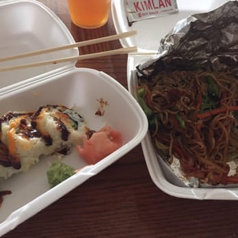 Ichiban Sushi - Vegetable tempura roll and shrimp noodles to go. So good! - Japanese Near Me - Bakersfield, California