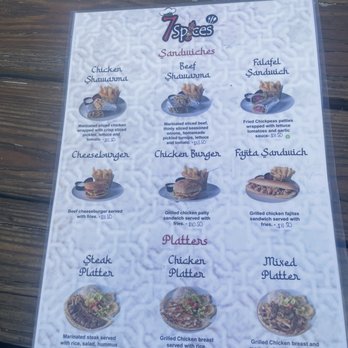 7Spices Kitchen - a menu for a restaurant - Middle Eastern Near Me - Miami, Florida