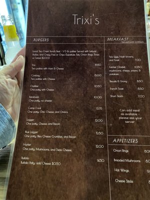 Menu photo 3 Trixi's Antler Saloon Ovando, MT