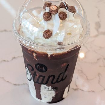 The Stand - Long Beach - Mint Chocolate Crunch Milkshake. I felt there was more mint chocolate flavor in Andes Mints than in this shake - New American Near Me - Long Beach, California
