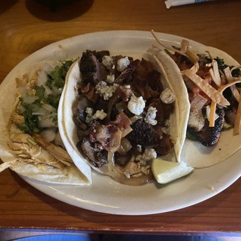 TacoLu - Spicy bird, black and bleu, salmon (left to right) - Mexican Near Me - Jacksonville Beach, Florida