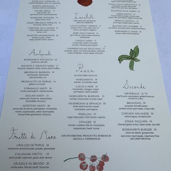 Rosemary’s - East - Menu - Italian Near Me - New York, New York Rosemary’s - East - Menu - Italian Near Me - New York, New York