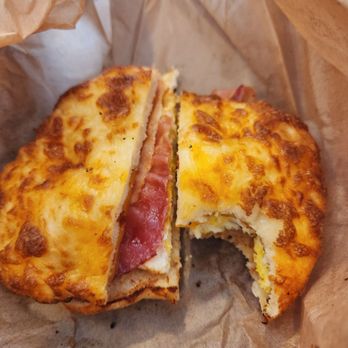 Einstein Bros. Bagels - Egg, bacon and cheese breakfast bagel - Bagels Near Me - Portland, Oregon
