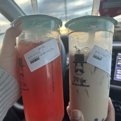 J Y Tea - Strawberry Lychee Fruit Tea & Signature Boba Tea