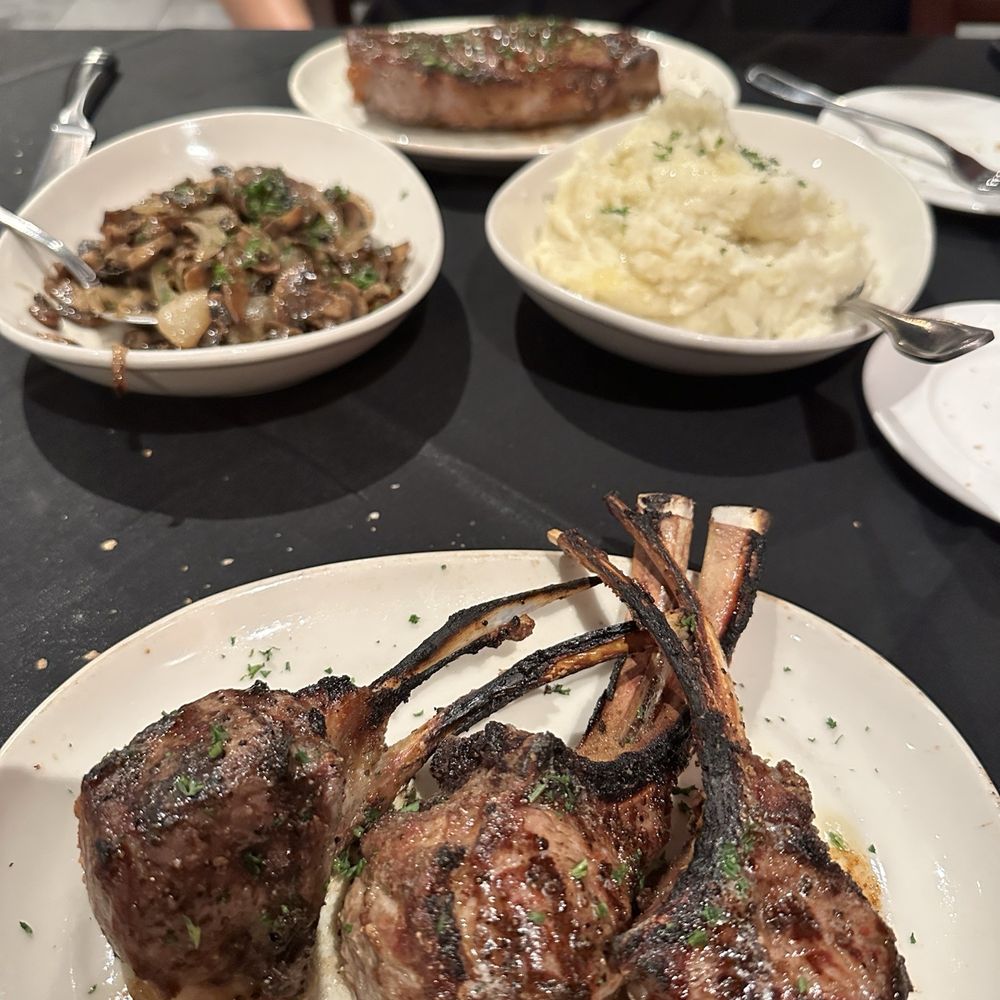Cornelio’s Steak House - Lamb chops and steak with mushrooms and mash - Steakhouses Near Me - Rancho Cucamonga, California