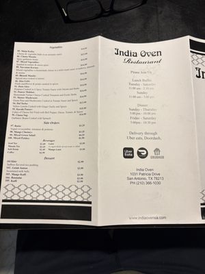 Menu photo 2 India Oven San Antonio, TX Menu photo 2 India Oven San Antonio, TX