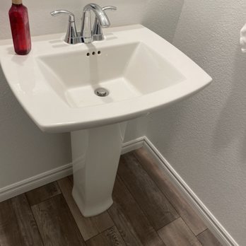 Triple AAA Plumbing - Sink faucet installed with new pedestal sink - Plumbing Near Me - Las Vegas, Nevada Triple AAA Plumbing - Sink faucet installed with new pedestal sink - Plumbing Near Me - Las Vegas, Nevada