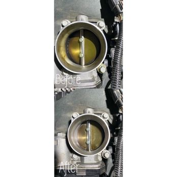 VinnieBuilt Automotive - Before and after of throttle body cleaning on 2013 Chevrolet Equinox - Auto Repair Near Me - Miami, Florida VinnieBuilt Automotive - Before and after of throttle body cleaning on 2013 Chevrolet Equinox - Auto Repair Near Me - Miami, Florida
