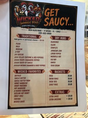Menu photo 2 Wicked Wings 'n Things Fort Myers, FL Menu photo 2 Wicked Wings 'n Things Fort Myers, FL