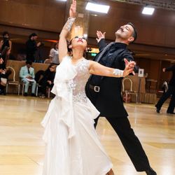 Arthur Murray Dance Studio - Bo and one of our fabulous instructors, Miguel, dancing at the Unique Dance-O-Rama in southern California.
