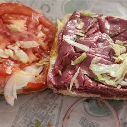 The most oof-worthy sandwich I've ever got from here. Peep the teensy sprinkle of lettuce. The la croix of toppings, if you will. The most oof-worthy sandwich I've ever got from here. Peep the teensy sprinkle of lettuce. The la croix of toppings, if you will.
